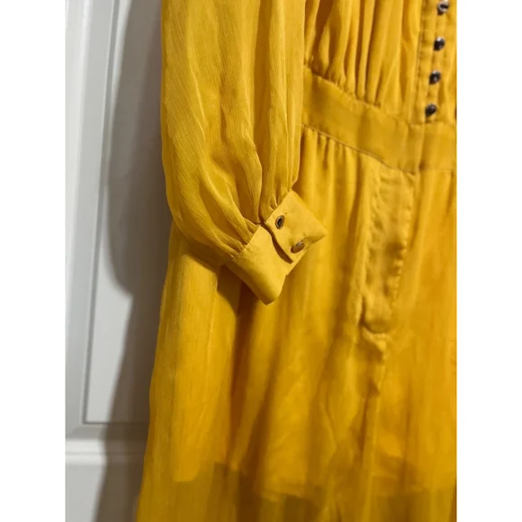 NWT Women's Nina Parker Jumpsuit 14W Mustard Yellow - Picture 8 of 9